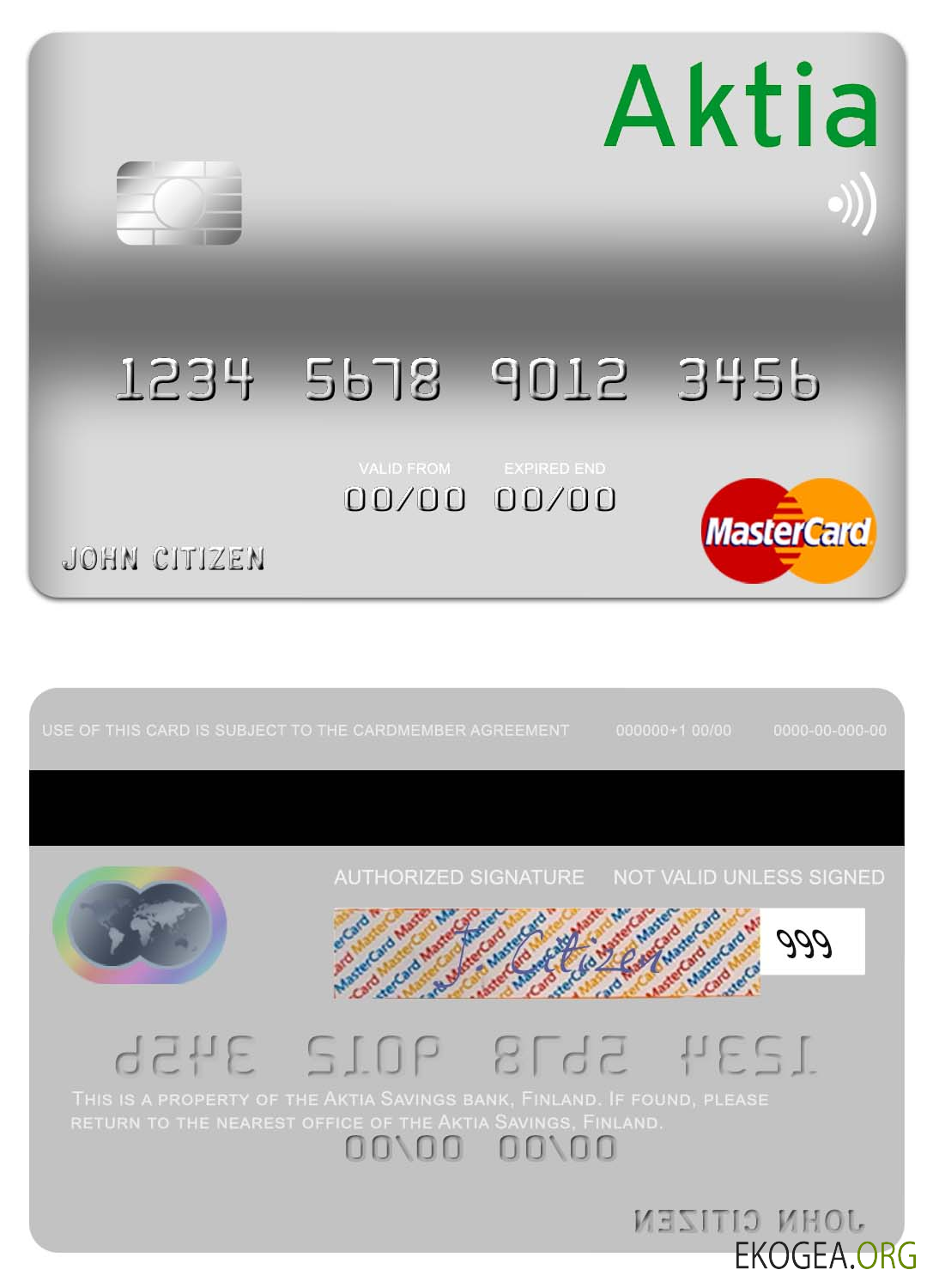 Finlande Aktia Savings Bank mastercard